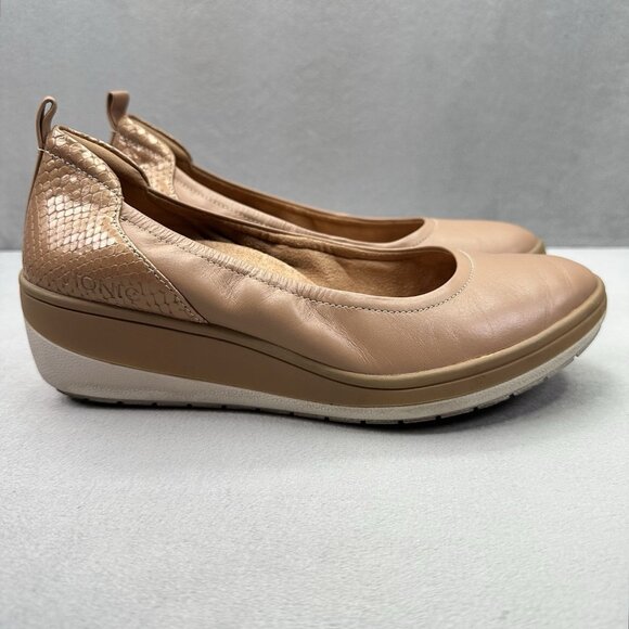 Vionic Jacey Womens Size 7 Wedge Toffee Brown Leather Slip On Comfort Support - Picture 1 of 8